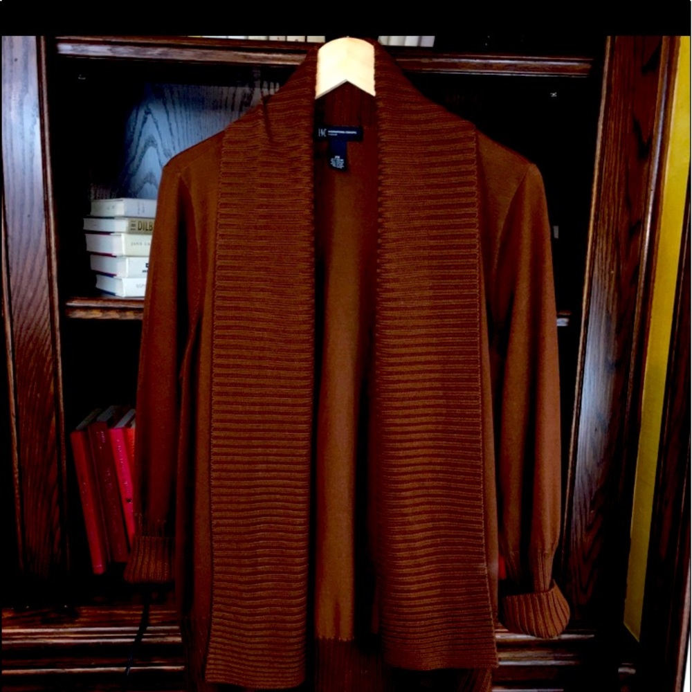 EUC Ribbed Collar Cardigan from INC, 2X